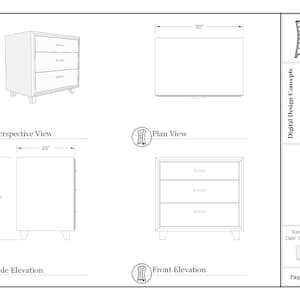 Mid-Century Modern Nightstand Plans Downloadable PDF woodworking plans image 2