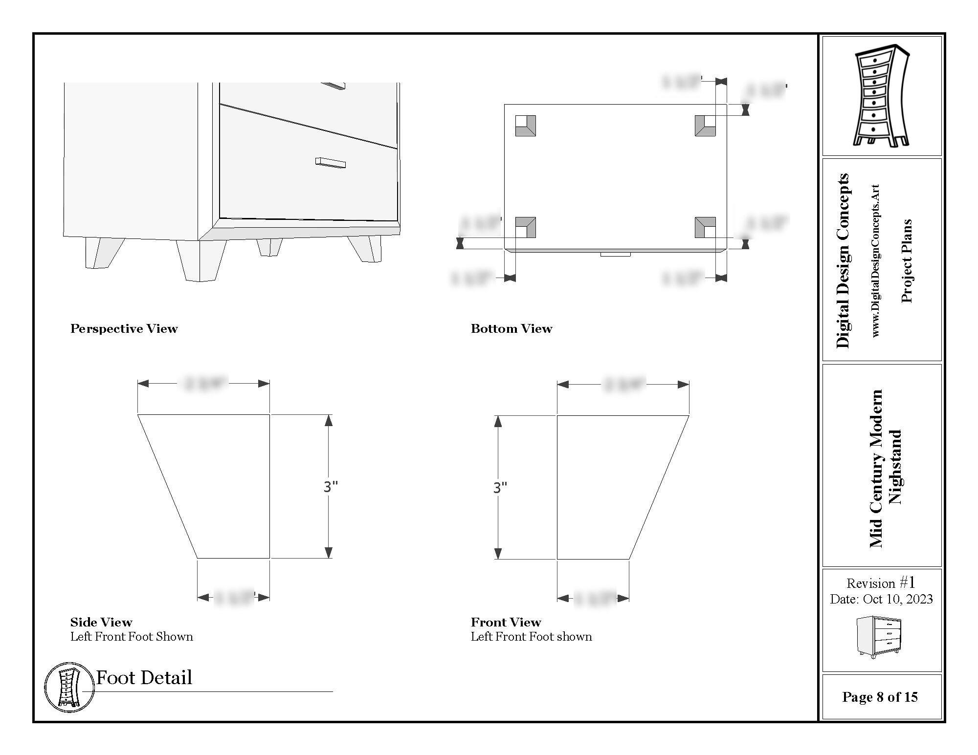 Midcentury Modern Nightstand Plans Downloadable PDF Etsy