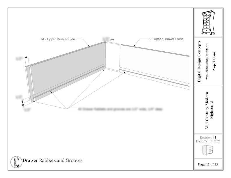 Mid-Century Modern Nightstand Plans Downloadable PDF woodworking plans image 4