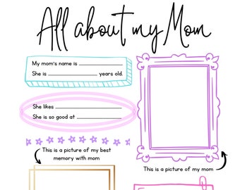 All About My Mom Print Out