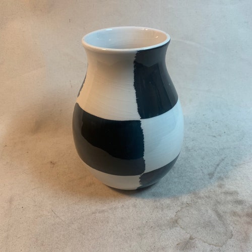 Black and White Jar Vase Triple Modern Vase Handmade Ceramic Etsy