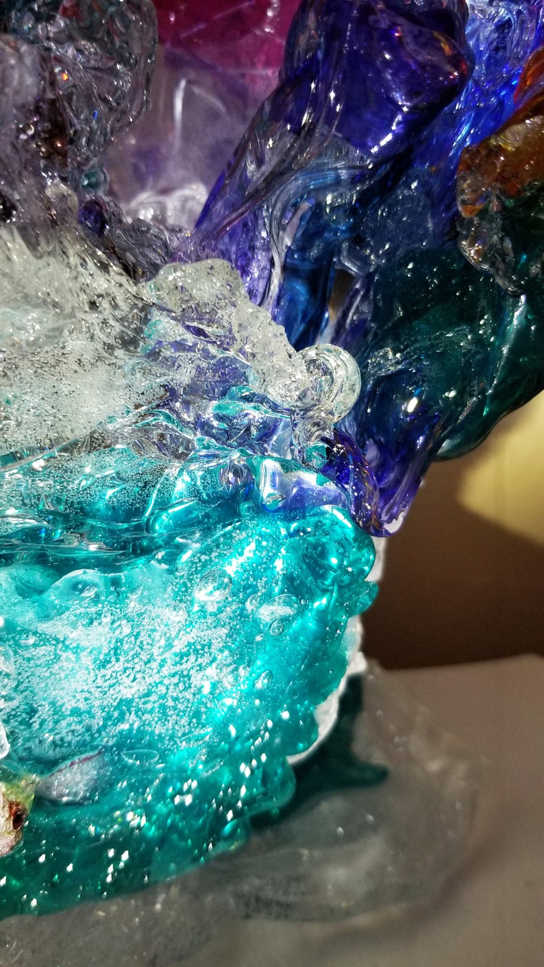 Table Lamp Sculpture Abstract Art Light Art Blown Glass Etsy