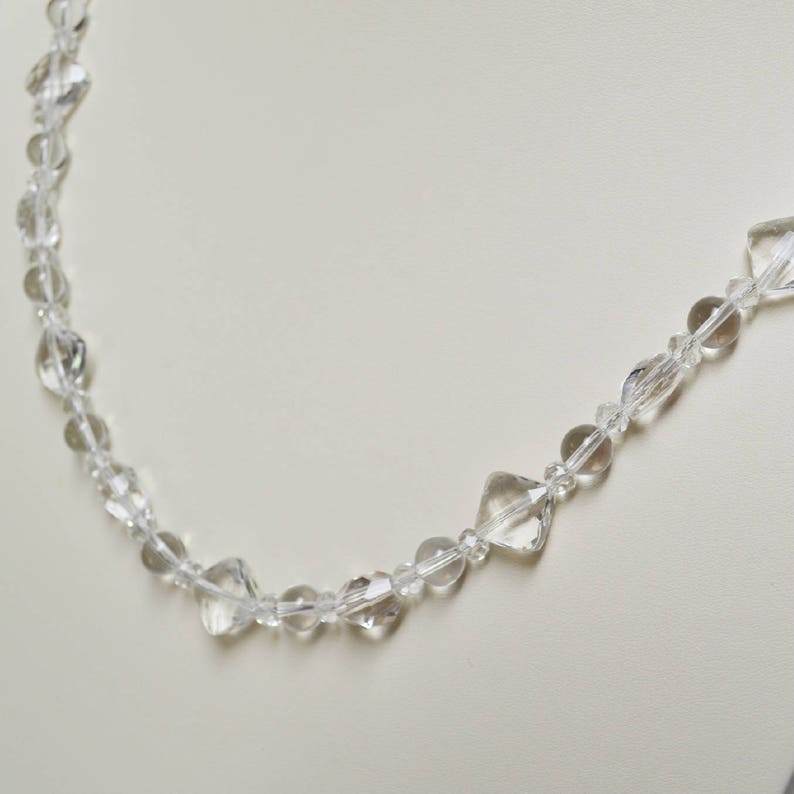 Handmade Jewelry Bridal Gift for Her Handmade Necklace with Clear Premium Natural Rock Crystals Handmade Gift