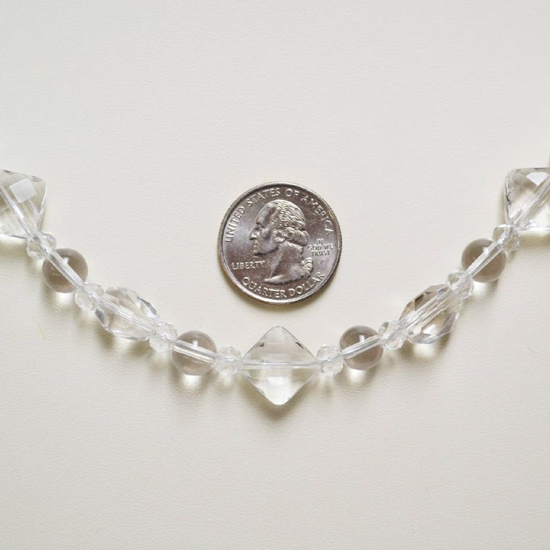 Handmade Jewelry Bridal Gift for Her Handmade Necklace with Clear Premium Natural Rock Crystals Handmade Gift