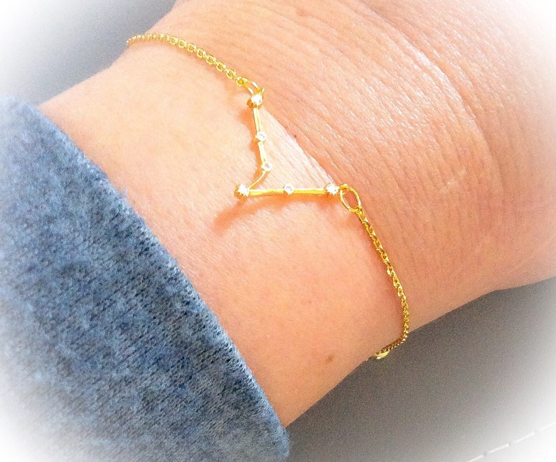 Zodiac bracelet astrology bracelet yellow gold constellation Etsy