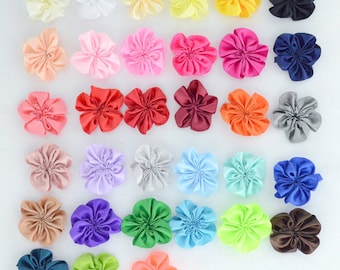 2"Ribbon Flower, Satin flower, Fabric rose, Rolled Rosette, Wholesale Flower, Fabric Flower,DIY handmade Accessories