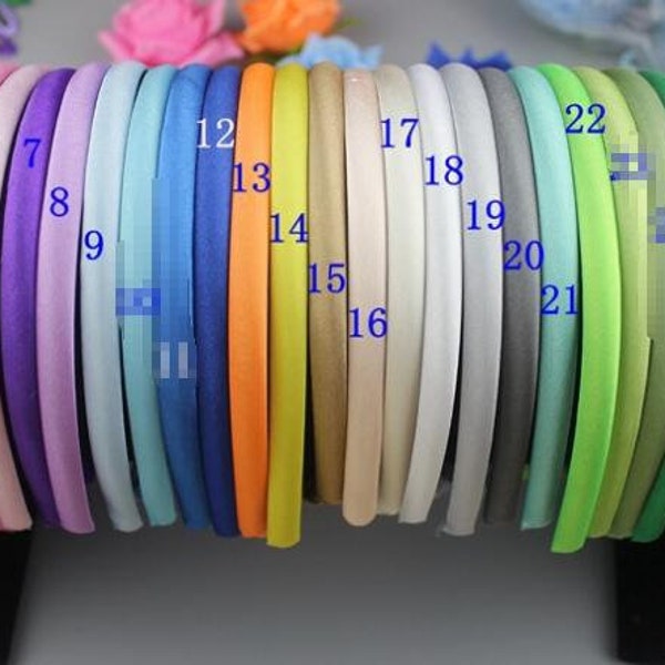 1cm Stain Covered Headband, Plastic Headband,Satin Headbands,DIY Headbands