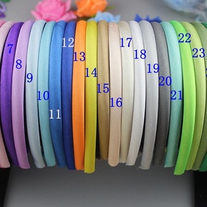 Satin Headbands, Plastic Headbands, 1cm Headbands, DIY handmade Headbands, Wholesale Headbands, Covered Headbands
