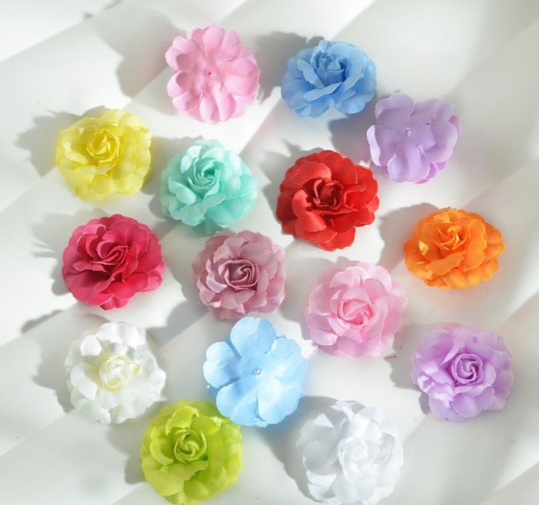 1.77"/4.5cm Artificial Silk Flower Head Bulk Flowers for DIY Wedding ...