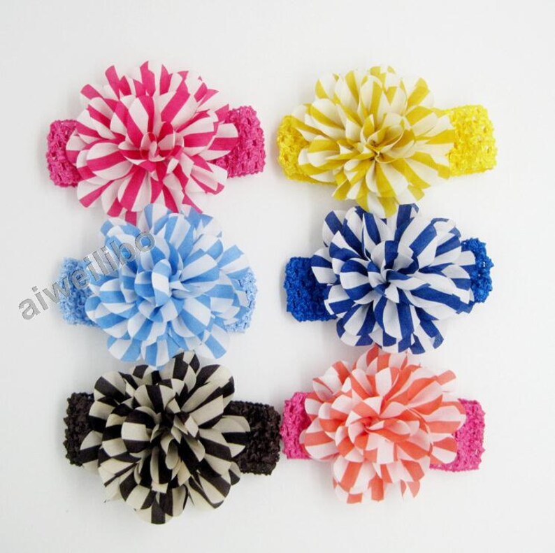Infant Headband Striped Flower Headband Flower Headband Baby Girl Headband