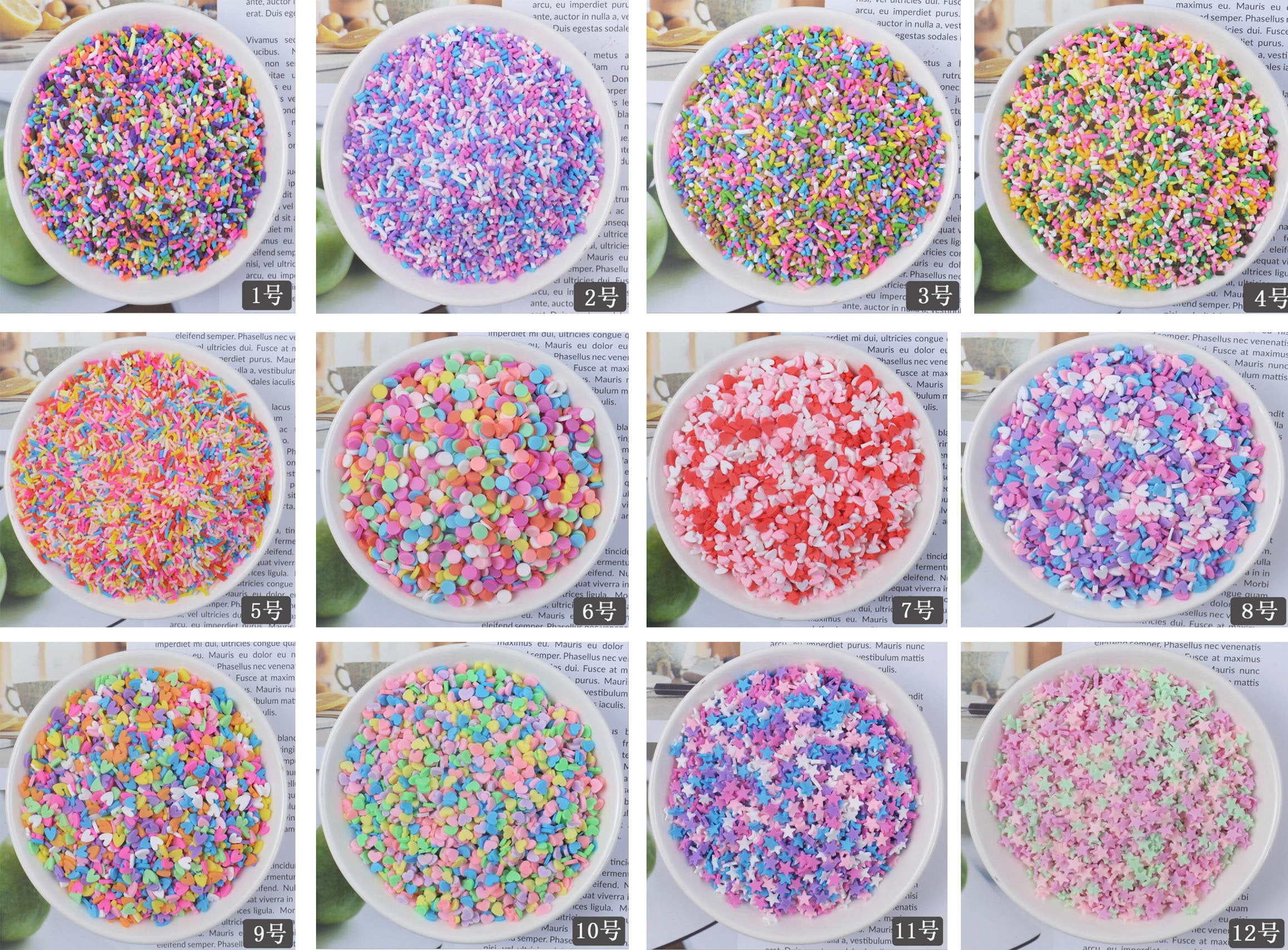 You Choose Style Sprinkles Fake Food polymer clay cabochons Deco Embe…