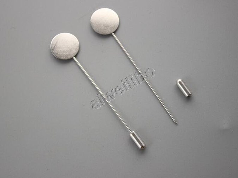 Brooch Base Stainless Steel Pin Brooch 15mm Round Pad Glueon Etsy