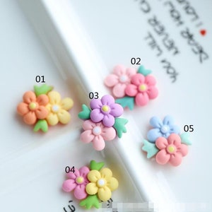 Resin Five-Petal Flowers Flatback Cabochon Embellishment Accessories DIY Craft Scrapbooking