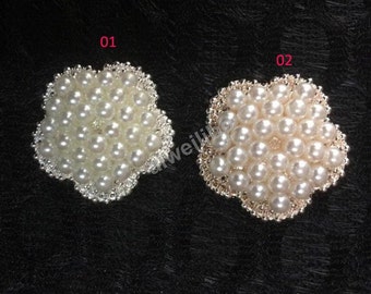 Pearl Button for flower centers/Diy Jewelry Supply