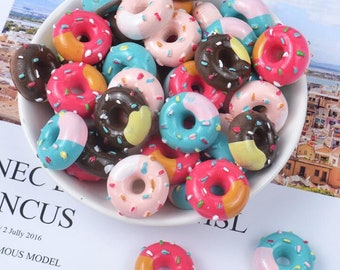 Kawaii Resin Doughnuts Cabochons Flatbacks Slime Charms Donut Decoden 22mm