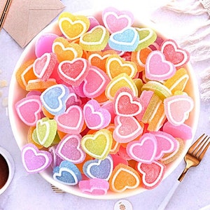 Heart Flatback Resin Cabochons for embellishments DIY Craft Supplies 15×17mm