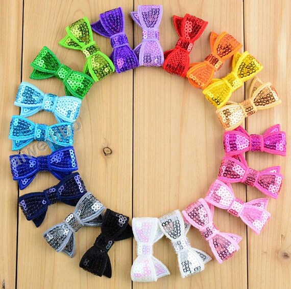 Sequin Bows Appliques Wholesale Sequined Bows You Choose Etsy
