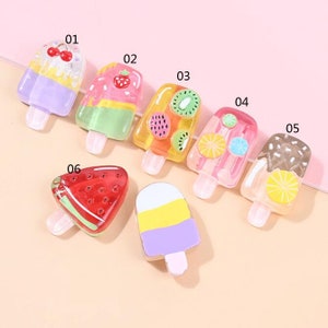 Flat Back Resin Cabochon Kawaii Cartoon Resin ice cream DIY Flatback Cabochon Embellishment Accessories Scrapbooking