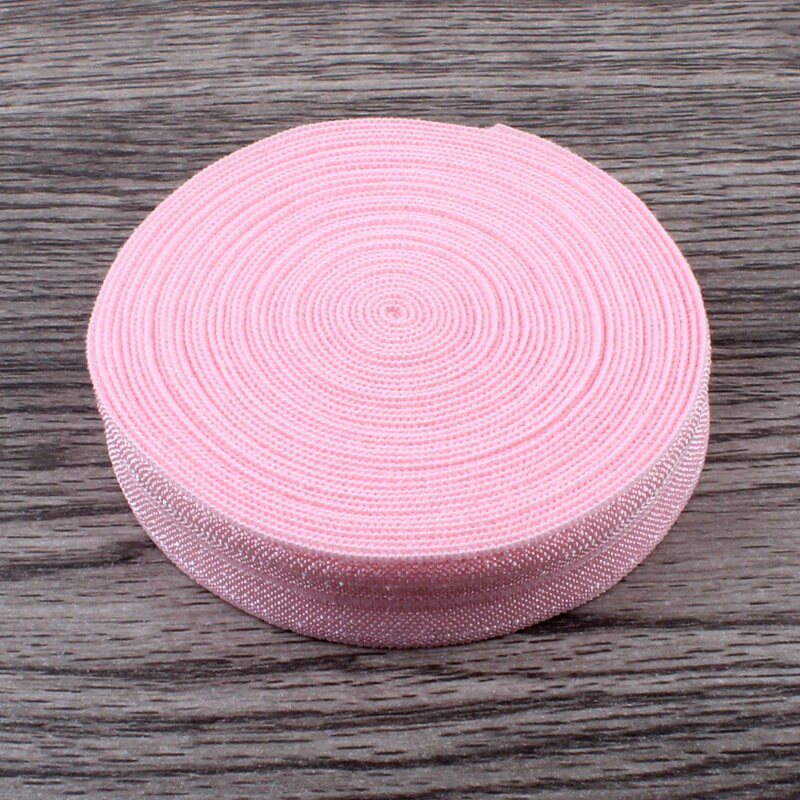 Bowtique 1 Inch Fold Over Elastic – 10 Yard Spool For Headbands, Hair Ties, Masks & Sewing (Pink)