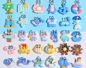 Ocean Series Sea Shell Fish Resin Charms for Cream Glue Accessories,DIY Handmade Phone Case Handicraft Decorations
