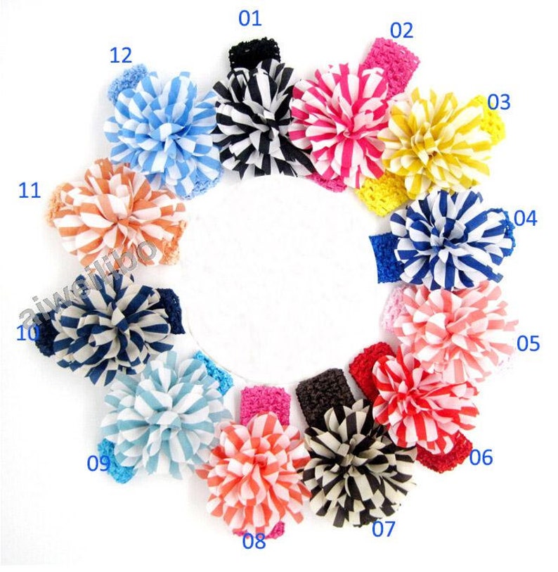 Infant Headband Striped Flower Headband Flower Headband Baby Girl Headband