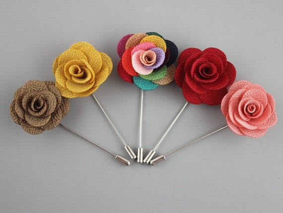 Fashion Habitat Floral Corsage Brooch – Fabric Rose Lapel Pin For Weddings & Anniversaries
