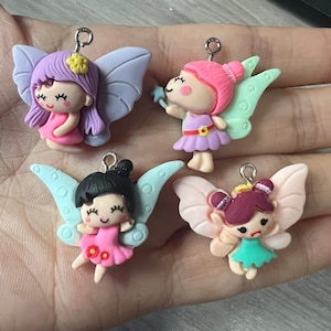 Resin Princess Charm Earring Necklace Bead Pendants DIY Jewelry Decoden Cabochon Keychain Accessories