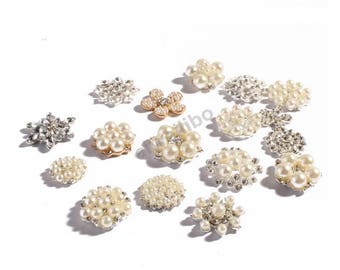 Pearl Rhinestone Buttons,Metal Button,Pearl Buttons,Crystal Button, Wholesale Buttons