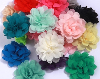 2,75 "Chiffon Stoff Blume für Haarschmuck Künstliche Haarblumen Für DIY handgefertigtes Zubehör