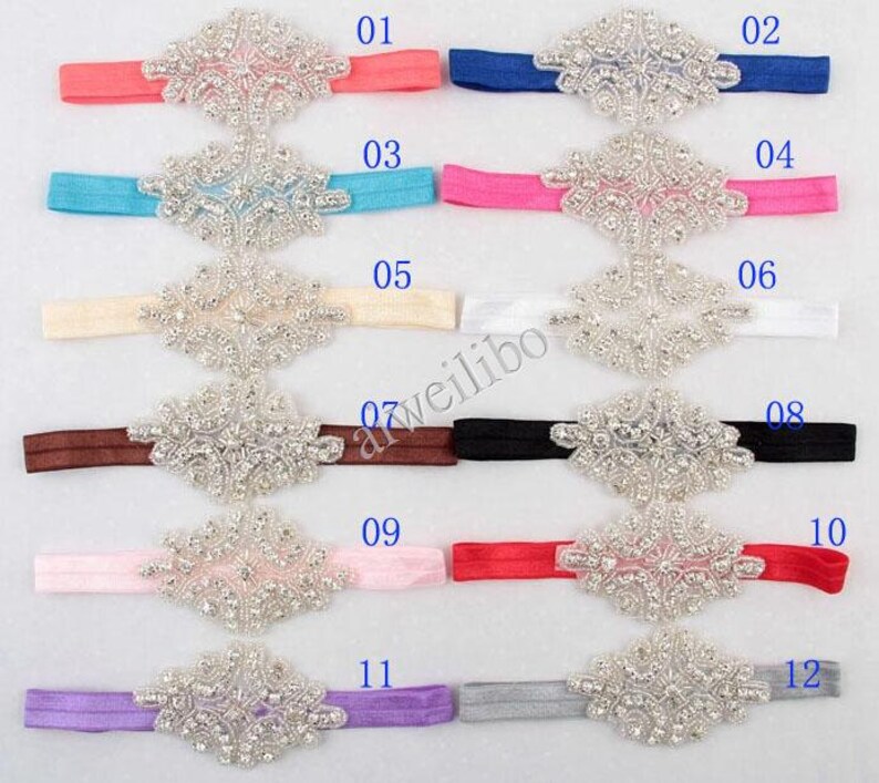 Flower Girl Headband Rhinestone Headband Rhinestone Baby Etsy