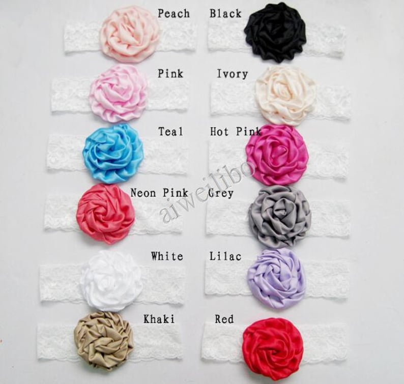 Rose Lace Baby Headband Baby Headband Flower Baby Headband Lace Headband Lace Baby Headband