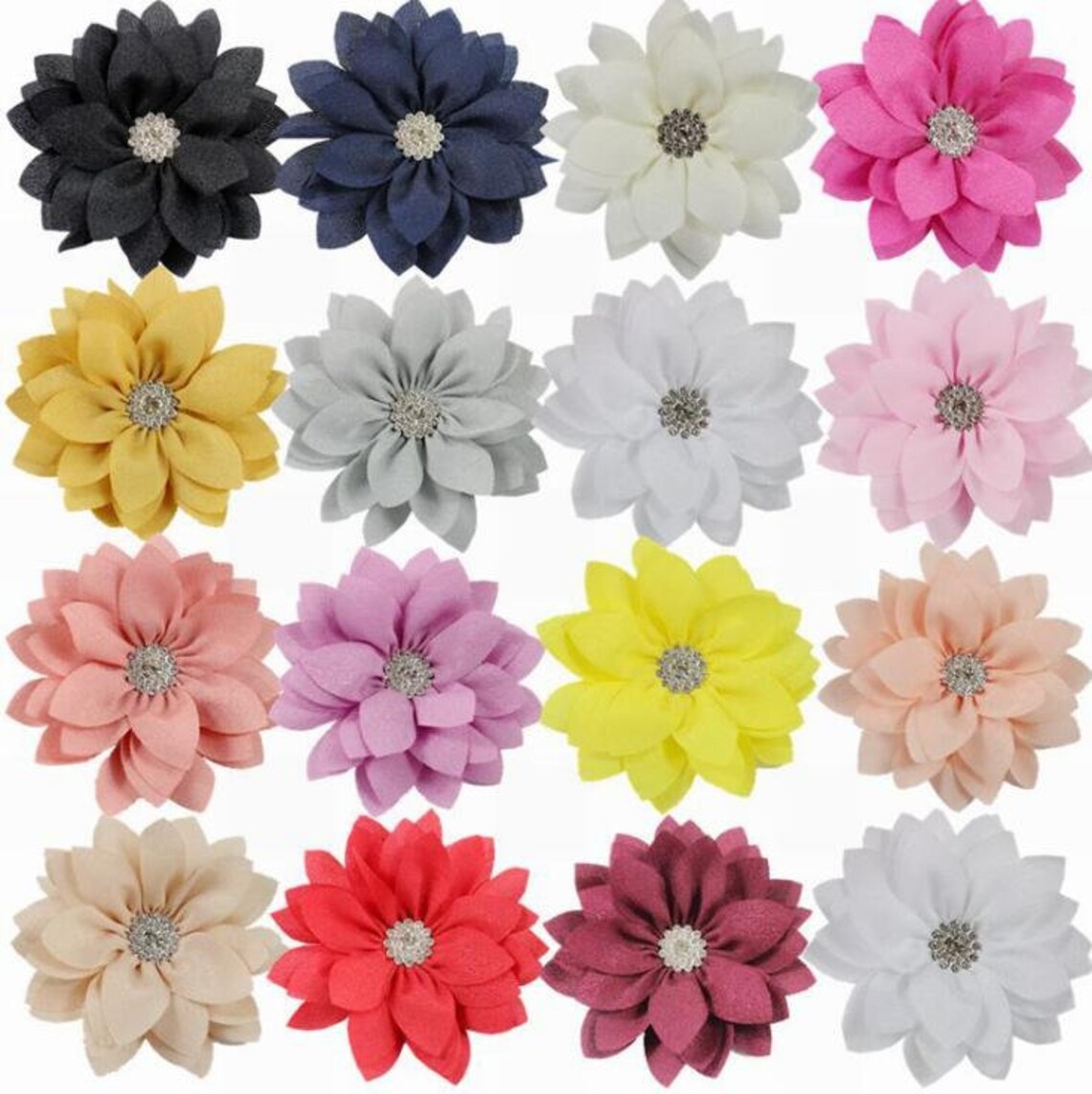 Rhinestone Lotus FlowerFabric Flowerwholesale hair flowers Etsy