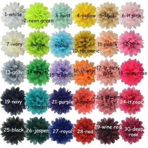 Chiffon Flower, Wholesale Flower, Fabric Flower, Headband Flower, Flower Embellishment, DIY Flower, 3.93" Choose colors H10145