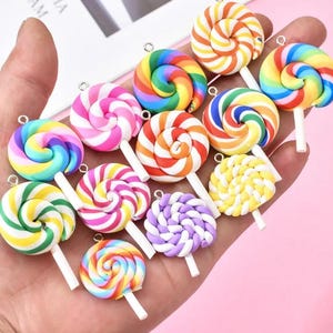 Polymer Clay lollipop Charm Earring Necklace Bracelet Bead Pendants DIY Jewelry Decoden Cabochon Keychain Accessories