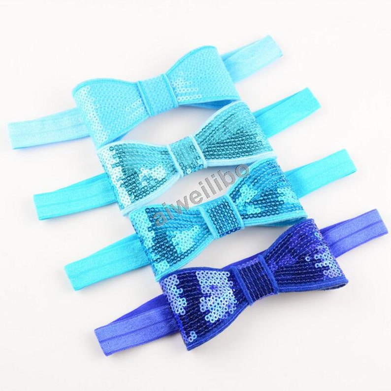 Sequin Bow Headband Baby Girl Bow Headband Baby Bow Etsy