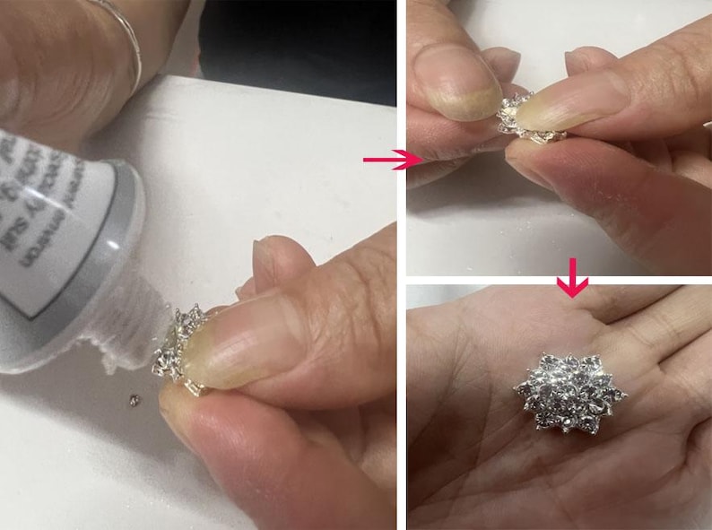 Flat Back Rhinestone Pearl Metal Buttons ,Flower Centers , Wholesale Supplies,DIY handmade Accessories image 4