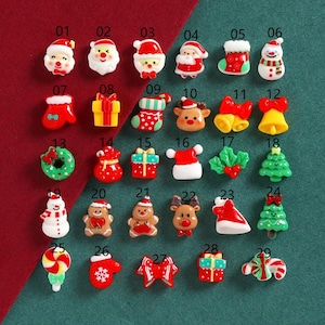 Mini christmas snowman tree deer Flat Back Resin Cabochons Scrapbooking DIY Handmade Accessorie