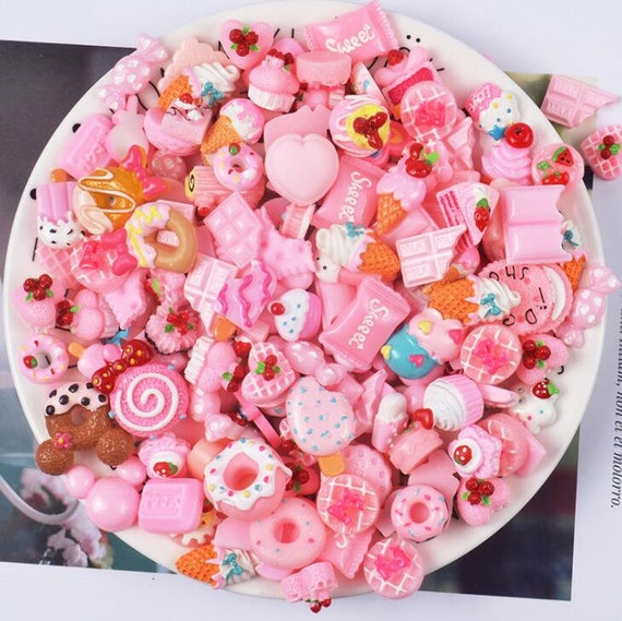 20Pcs Girls Sweets Candy Resin Flatback Kawaii Cabochons Decoden DIY Crafts