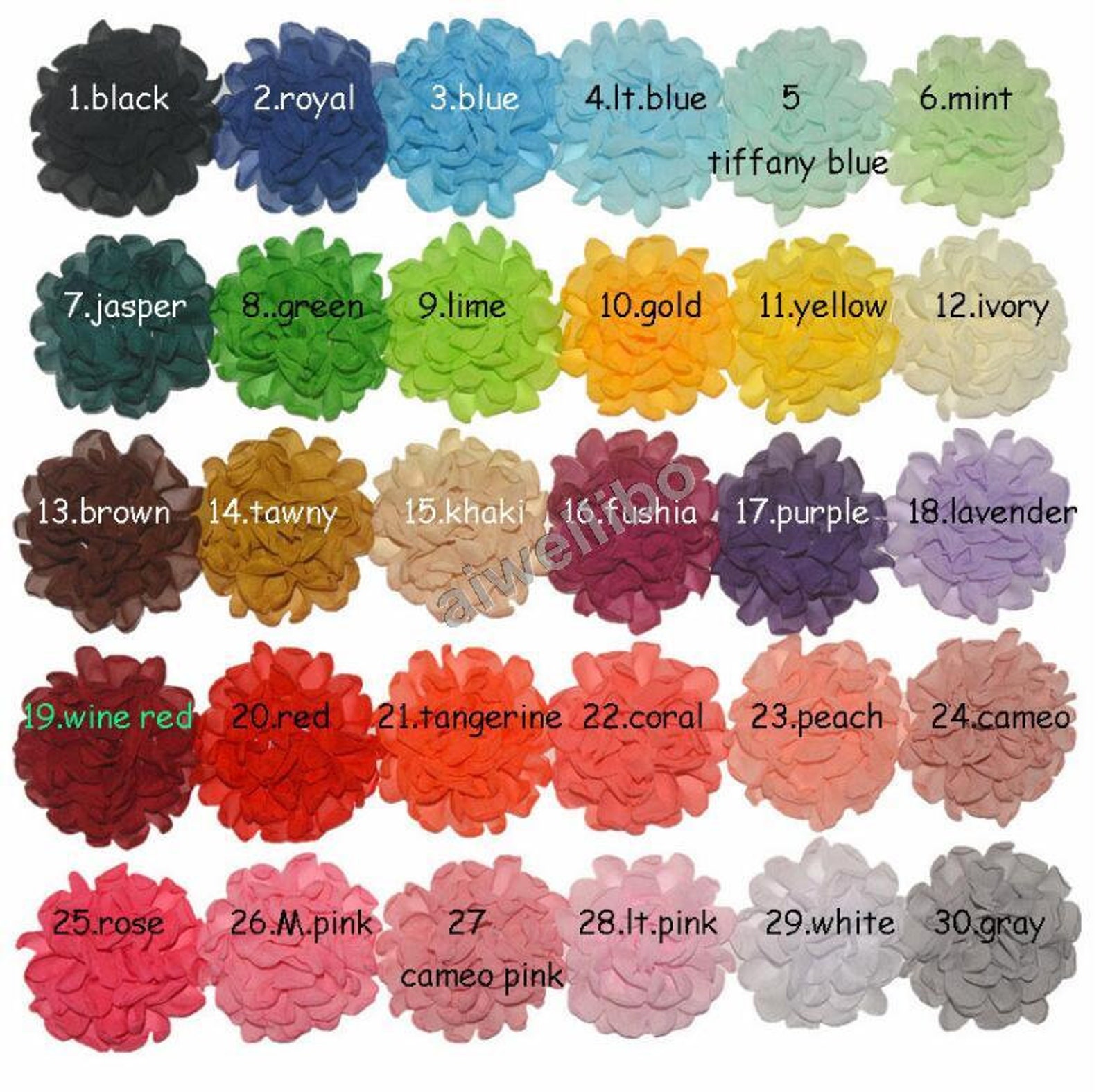Chiffon Flowerwholesale Flower Fabric Flower Headband Etsy