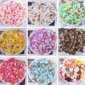 Random Resin cake candy, Candy food Cabochon, Kawaii Fake Food Deco Resin Cabochons