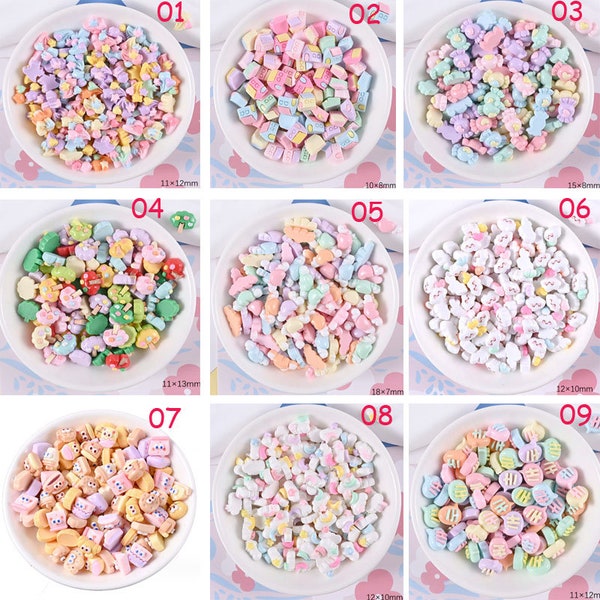 Mix Kawaii heart candy clouds Flat Back Cabochon Kawaii DIY Clay Craft Decoration Scrapbooking Embellishment