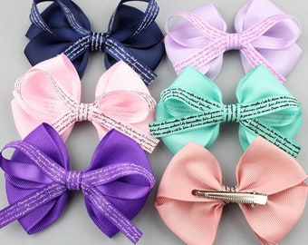 Ribbon Bows Clips,Toddler Hair Clips, Hair Bow Clips,  Girls Hair Bows, Girls Hair Clips  CWH100026