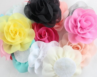 2.36 "Stoffblume für Hochzeit Boutique Chiffon Haarblumen für DIY handgemachte Kinder Haarschmuck Stirnbänder