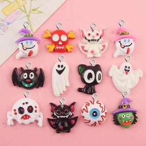 Resin Halloween Charm Earring Necklace Bracelet Bead Pendants DIY Jewelry Decoden Cabochon Keychain Accessories
