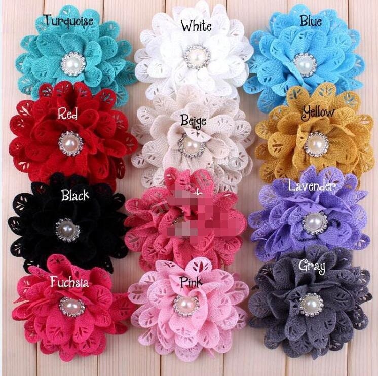 Flowers With Rhinestone Buttons fabric Flowerwholesale Etsy