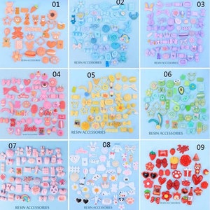 10/30/50pcs Random Resin Candy animal food Decoration Crafts Flatback Cabochon Kawaii Embellishments For Scrapbooking DIY Accessories