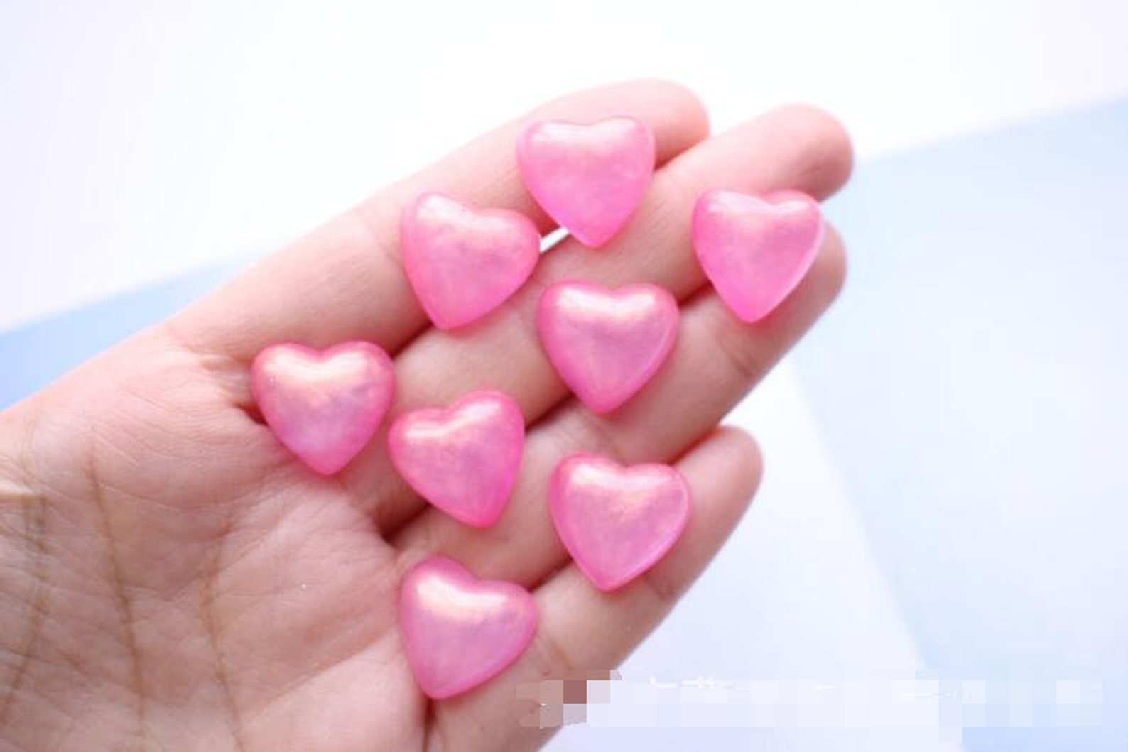 Flat Backed Heart Shape Beads For DIY Jewelry Making Etsy España