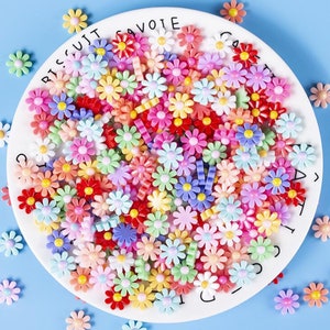 Kawaii Flat Back flower Resin Cabochons For DIY Hair Bow Phone Decoration Scrapbooking Charms