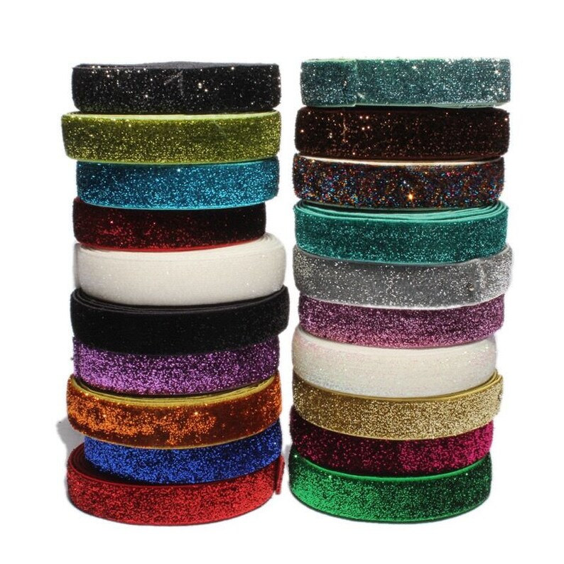 5/8 Wide Glitter Elastic Headband Elastic Diy Hair Etsy