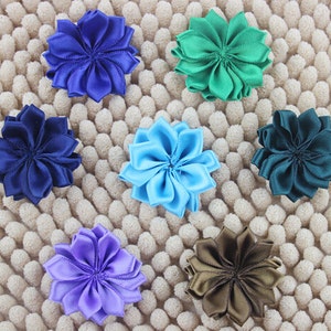 10 pcs Satin Ribbon Flower ,Satin Flowers,Folded Ribbon Flowers, Hair Accessories / Garment Accessories,29 Colors Choose